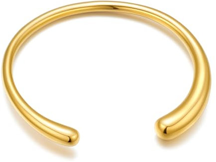 LILIE&WHITE Armreif für Damen, Minimalistisches Offenes Design in Gold, Zeitloser und Eleganter Schmuck