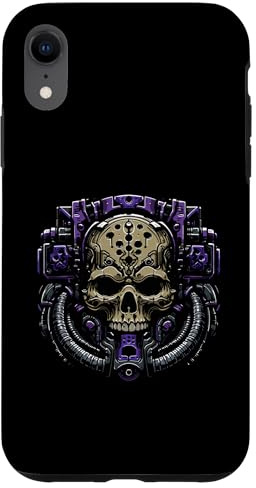 Tech Skull Futuristic Mechanical Skull Bot Future Technology Case for iPhone XR