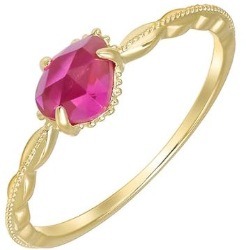 Skcess 9 Karat Gelbgold Verlobungsring Damen Rosa Korund Birne, Wedding Ring Infinity-Band mit Tropfenförmigem Rosa Korund Ringe Frauen Größe 66 (21.0)