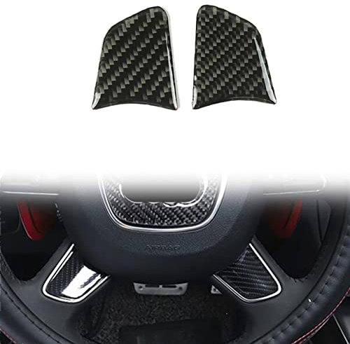 WILSEM Kohlefaser-Lenkrad-Aufkleber, Zierabdeckung, Für A&UDI A6 C7 2012-2018, Auto-Styling-Innenausstattung