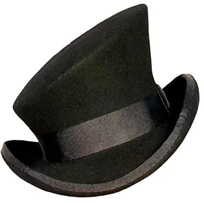 Asymmetrischer Zylinder, Wollhut, Damen, Herren, Unisex, Steam-Punk-Hut, modischer Schleife, dekorativer Hut, pelziger Hut