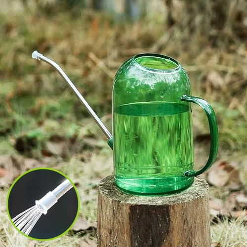 Reagia Annaffiatoio in plastica versione aggiornata, annaffiatoio per piante con beccuccio lungo in acciaio inox, 2L/68oz marcature di misurazione chiare beccuccio lungo annaffiatoio per piante da
