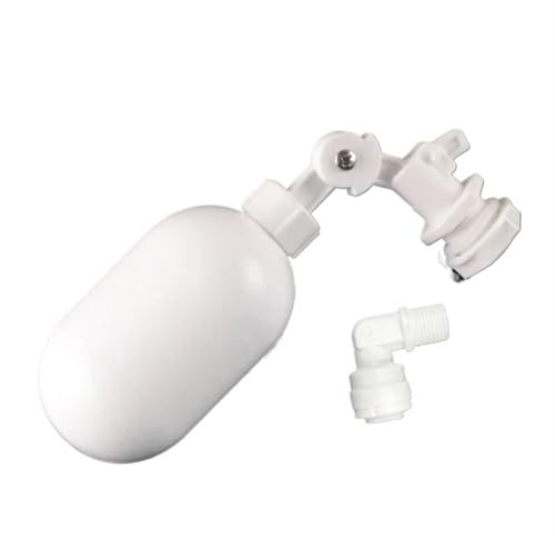 MPYJDTOI 1/4 Zoll Einlass-Schwimmerventil, weißer Kunststoff, einstellbar, automatische Füll-Schwimmerkugelhahn, Wasserkontrollschalter for Wasserturmtank(3/8)