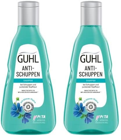 Guhl Anti-Schuppen Shampoo - Inhalt: 250 ml - Befreit effektiv von - Haartyp: juckende Kopfhaut - Dermatologisch bestätigt - für Damen und Herren (Packung mit 2)