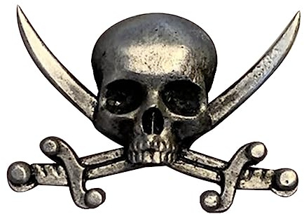 CYILPR Brosche, Gothic Totenkopf Dolche Abzeichen Anstecknadel Vintage Horror Skelett Brosche Gekreuzte Schwerter Abzeichen Kleidung Anstecknadel Schmuck Anstecknadel