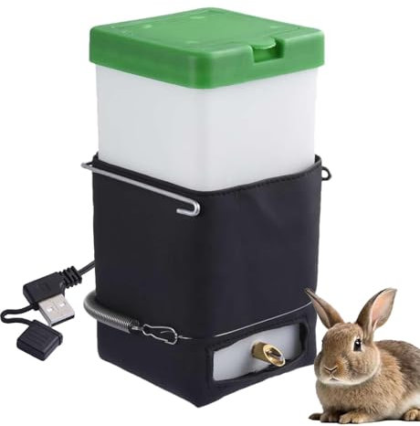 Beheizte 32-Unzen-Wasserflasche für Kleintiere – tropffreies und thermostatisches Design für den Winter | Automatischer Wasserspender für Kaninchen, Hamster, Meerschweinchen, Mäuse, Vögel und Frettche