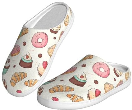 Mexpekil Pantofole per la casa, per donne e ragazze, calde pantofole invernali per interni, camera da letto, soggiorno, pantofole antiscivolo per la casa, taglia 41, Multicolore, 42/43 EU X-larga