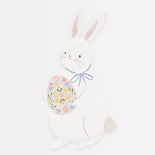 Meri Meri Easter Bunny Plates (Pack of 8), Disposable Paper Plates for Party, Easter Party Plates