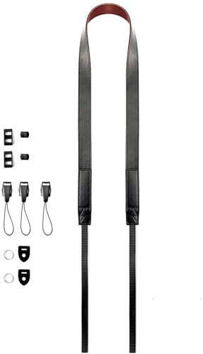 YMTHamaz3 Kameragurt Kamera Tragegurt Leder schmal für Fernglas kamera Band,Schwarz