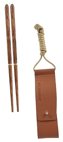 YKJGRTF Baguettes japonaises, Baguettes personnalisées, Accessoires de Camping, Ensemble de Couverts Portables, Baguettes Pliantes Portables Marron Clair for Pique-niques en Plein air, Anti-brûlure