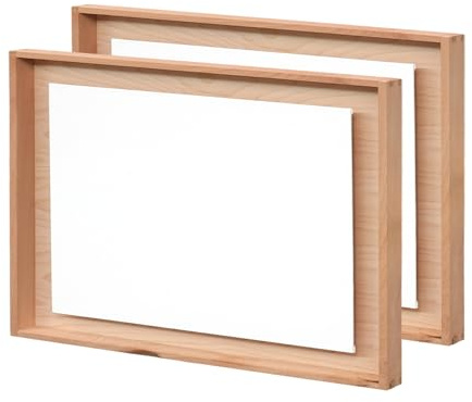 ARTIKUM Lot de 2 plaques de peinture flottantes dans un cadre en bois de 30 x 40 cm - Effet profondeur 3D - Coton, bois de pin - Toile sur carton à peindre