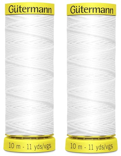 Gutermann - Filo elastico per arricciatura, 2 x 10 m, colore: bianco Smart Cutie