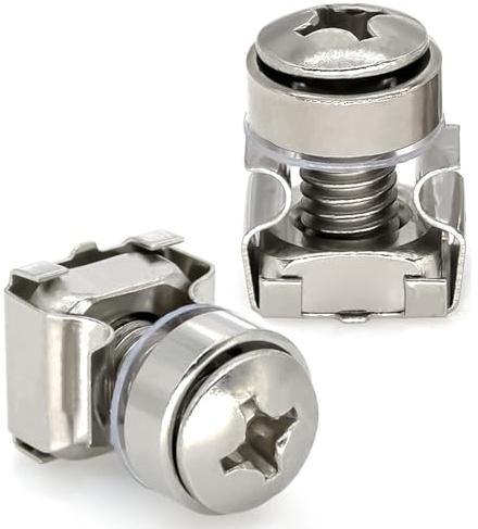 Ahoaepy 20PCS/Pack M6 Rack Mount Cage Nuts, M6 x 16mm Rack Fixing Screws and Nuts for Computer, Server Cabinet, Switch, Firewall, Router