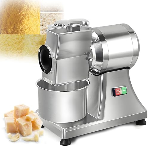 DPLXQPP Ralladora De Queso Eléctrica Industrial,Máquina para Hacer Pan Rallado Y Moler Chocolate Y Azúcar Moreno,Capacidad 40 Kg/H,Incluye Cubo INOX,Ideal Restaurantes,Pizzerías