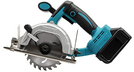 Cordless Circular Saw Electric Circular Saw with Blade, 4.0Ah Lithium Battery and Battery Charger Cutting Angle 0-45° Adjustable Mini Cutting Chainsaw for Wood, Metal, Marble, Ceramic Tiles