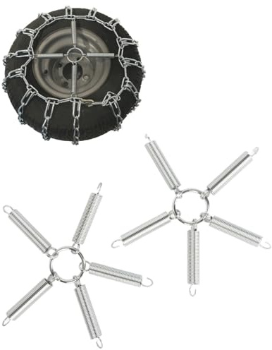 Hapivida 2er Set Edelstahl Reifenkettenspanner 23cm, 4 Glieder Ketten Spanner für Traktor und Schneefräsen, Rasenmäher, Gartenfahrzeuge