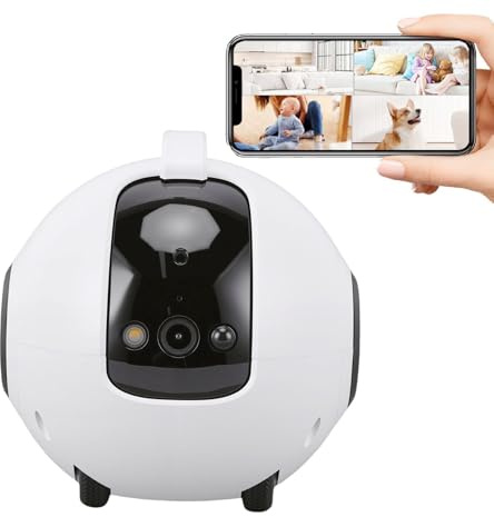 YUEHISY Home Pet Camera Robot, 2.5K Movable Security Camera with 2 Way Talk, 4MP Video Recording, Night Vision, Motion Detection,APP Control