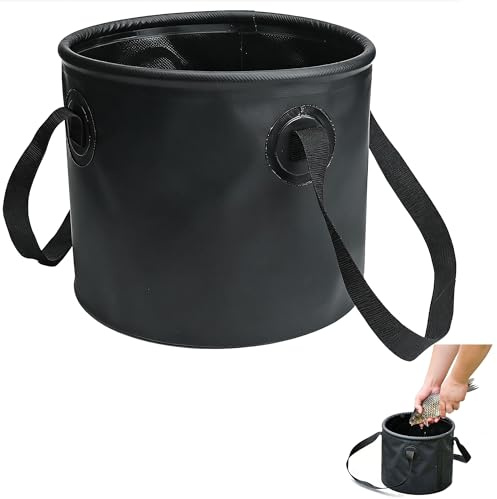ZAHD Faltbarer Eimer Angeleimer lebender Fischbehälter (Schwarz) | Faltschüssel Tragbarer Camping Eimer Eimer Ultraleichter Outdoor Waschbecken für Outdoor Aktivitäten Wandern Angeln