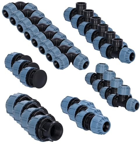 PE Rohr Set für Bewässerung - Rohrsystem mit Klemmkupplungen (Basic L - 25mm)