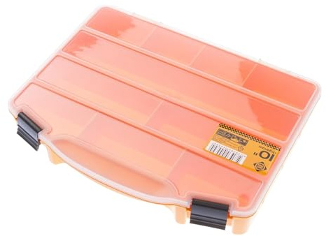 FORTE Tools Box ORG-10 Organizer Kleinteile Aufbewahrung (000051144705) 251 x 200 x 44 mm mit 10 Fächer für Nägel Schrauben Dübel Handwerkzeuge