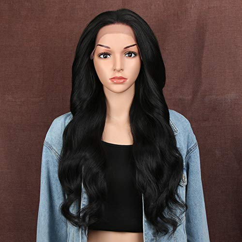 Style Icon Perücke Lace Front Wigs 66 cm 13x4 Lace Frontal Perücken Rot Lang Wellige Synthetische Perücken Für Frauen Tief Teil Hitzebeständige Fasern Spitze Front (1B)