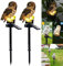 ALLOMN Solar Rasen Lampe, Outdoor Solar Licht Garten Dekoration Lampe Wasserdichte Weg Rasen Garten Lampen Eule Design (Grau 2 Stck)