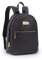 Catwalk Collection Handbags - Damen Leder Rucksackhandtasche - Anti Diebstahl Rucksack Groß - Backpack - Passend für Notizbuch A4 - FERN - Schwarz
