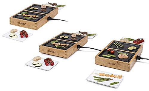 DESIGN Teppanyaki Japanischer Tischgrill für 6 Personen 6x 20,5 x 14cm, sehr edel im Bambusgehäuse