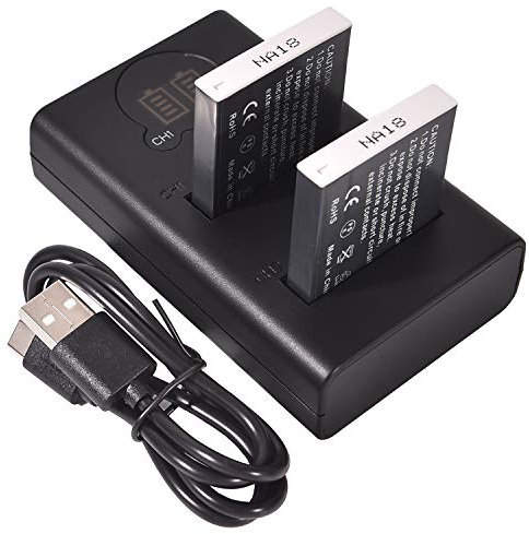DSTE 2X NB-6L Rechange Batterie + Dual USB Charger avec écran LCD Compatible pour NB-6LH et Canon PowerShot X500, SD3500, SD4000, is SX275, SX510, SX600, SX610, SX710, HS D10, D20, ELPH 500 HS