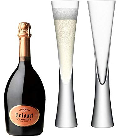 Ruinart Rose Champagne with LSA Flutes 75cl 12.5% abv