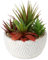 Briful Artificial Succulent Plants - Fake Succulent Potting Mix, Decorative Arrangement in Cement Pot for Home Office Bathroom Shelf Decor