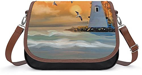 delayer Taschen Für Damen Ölgemälde Seemöwe Leuchtturm Umhängetasche Handtaschen
