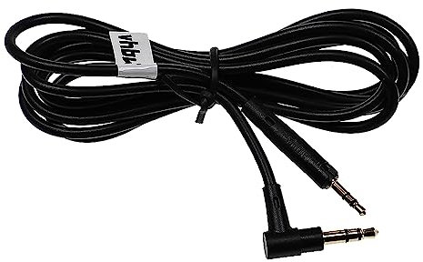 vhbw Audio AUX Kabel kompatibel mit AKG Y40BT, Y45BT, Y50, Y500, Y50BT Kopfhörer - Audiokabel 3,5 mm Klinkenstecker, Schwarz