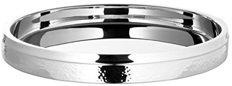 [DL] Nassau, Tablett, Edelstahl, silberfarben, L. 32 cm, B. 32 cm, H. 4 cm, D. 32 cm [SP] [FM25]