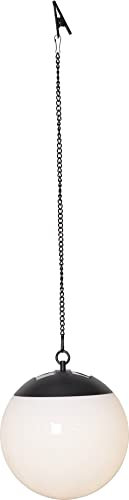 Star Trading Solar Kugelleuchte Globus Weiß, 20 cm, 15 lm, Dämmerungssensor