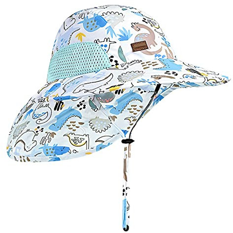 Happy Cherry Sombrero de Sol de ala Ancha Niños Niñas Protección UV Gorro Verano Transpirable Bebé con Correas de Barbilla Ajustables para Vacaciones Playa Escalada 2-4 Años