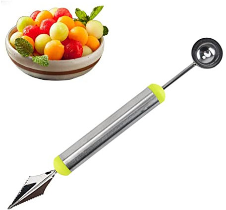 Kit de Bolas de Melón de Acero Inoxidable,Pelador de Frutas,Herramienta de Tallado de Melón,Herramienta de Cocina Multifunción Cortador Cortador para Ensaladas de Frutas