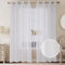 CUCRAF Leinenoptik Voile Vorhänge mit Ösen Gardine für Schlafzimmer Wohnzimmer, Off White,H245 x B140cm 2er Set