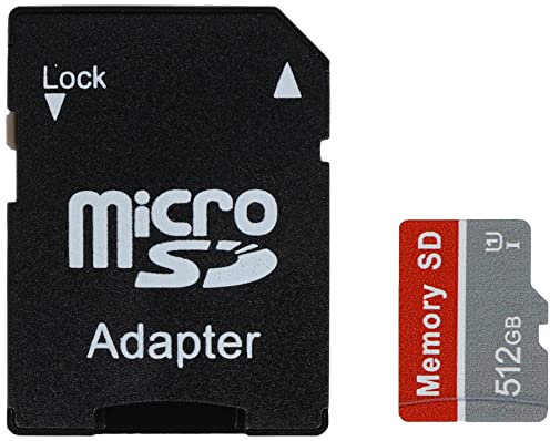 UJIWEPOMFSD Micro SD Card 512 GB Memory Card High Speed SD Card Micro SD Can be used for Smartphone, Drone, Dash Cam, Surveillance Camera and Body Cam