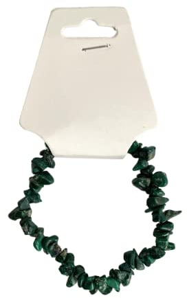VIE Stretch-Armband, Edelsteinsplitter, Malachit, natürlich, Einheitsgröße