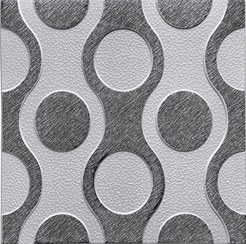 Paneele aus Polystyrol XPS, Deckenpaneele, 3D Wandpaneele, Styropor Dekoren, Decken Retro Vintage Wandverkleidung, 3mm dick - 50x50cm (20m²-80 Stück, Breez Schwarz)