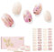NAILOG Semi Cured Gel Nail Strips, 34 pcs Salon-Quality Gel Nail Stickers, Long Lasting Nail Wraps for Women with Soft Gel Finish, Morning Dew
