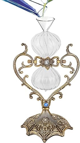 SuLiao Leere Sanduhr befüllbar, 27,9 cm großer Liebesstil Rahmen Vintage Messing DIY Sanduhr, Einheit Sanduhr für Hochzeitszeremonie Set, ohne Sanduhr für Schreibtisch Home Office Deko