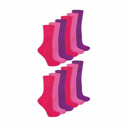 IOMI 12 Paar Damen Socken Ohne Gummibund und Nahtlos Atmungsaktiv Extra Breit Bambus Diabetikersocken für Geschwollene Beine