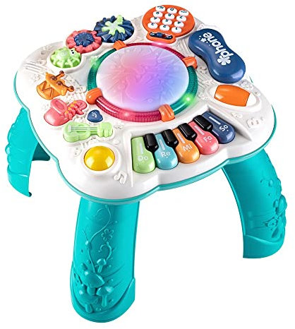 Cemirk Baby Activity Table, Baby Musical Toys 6-12 Months, Activity Center for 1 2 3 Years Old (Size:30 * 30 * 30cm)