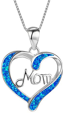 Yowablo Muttertagsgeschenk Halskette Sterling Silber Herz Mama Anhänger Halskette Schmuck Geschenke für Frauen Geburtstag Jahrestag Ketten Löwe