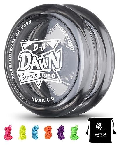 MAGICYOYO D3 Responsive Yoyo for Kids, Durable Plastic 2A Looping Yoyo, Professional Beginner Yoyo, Trick Yoyo with 6 Yoyo Strings + Yo Yo Bag (Crystal Black)