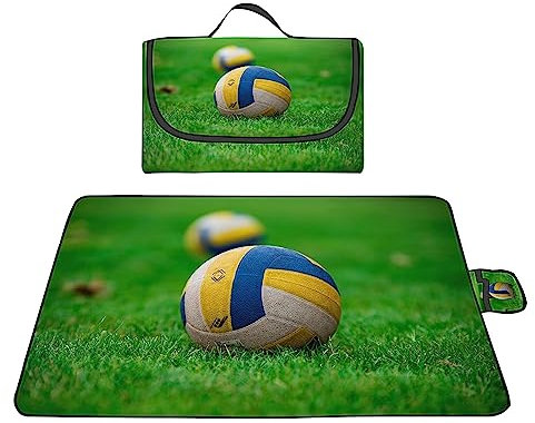 Yoonqun Picknickdecke 200x200cm,Wasserdicht Strandunterlage,Rollrasen Basketball Stranddecke XXL Weiche Campingdecke mit Tragegriff Strandmatte für Park,Garten,Strand,Waschbar