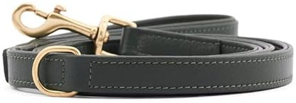 William Walker Leder Hundeleine dunkelgrün – 3-Fach verstellbar (XXS/XS) | 230 cm Länge | 1,5 cm Breite | Für kleine Hunde | Rindsleder & Messing | Handgemacht & leicht