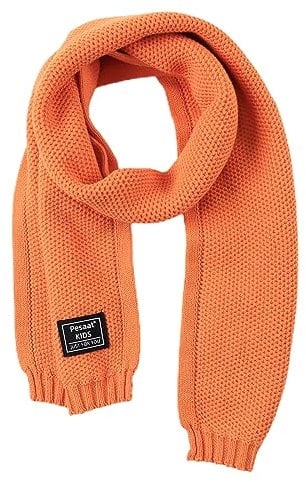 Pesaat Winter Schal Baby Kinder Strickschal 100% Baumwolle Warmes Langer Halstuch Mädchen Jungen Weicher Schön Schals (Orange)